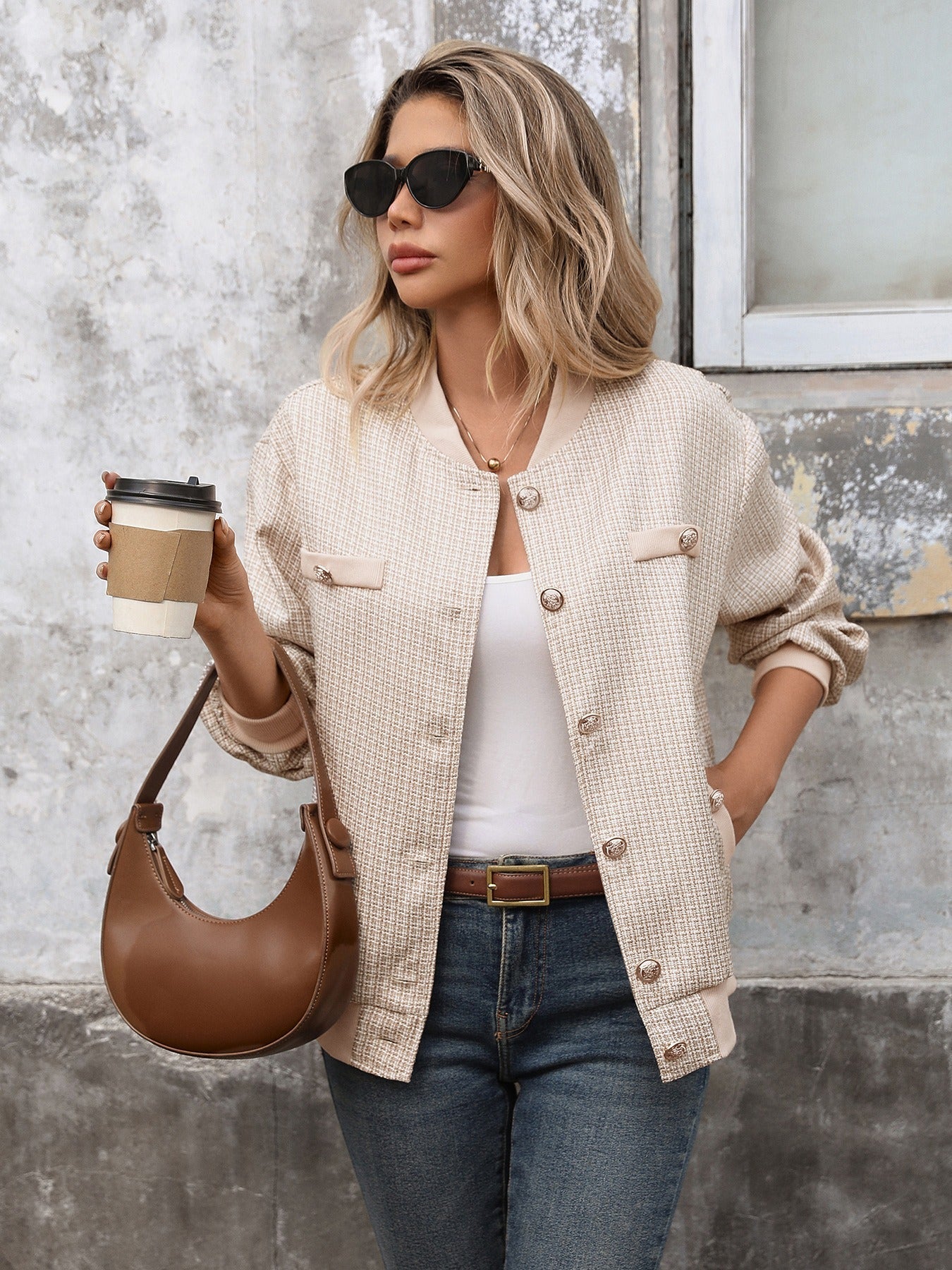 Baseball Collar Cardigan Jacket InsStreet