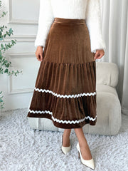 Elegant Velvet A-line Skirt InsStreet