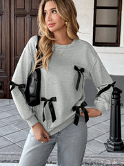 Grey Sweatshirt With Bow InsStreet