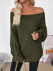 Off-The-Shoulder Pullover Sweater InsStreet