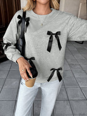 Grey Sweatshirt With Bow InsStreet