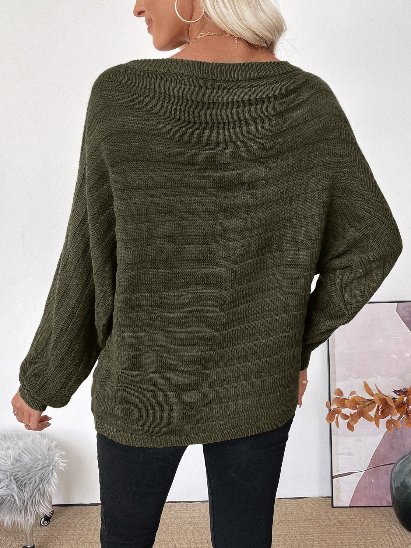 Off-The-Shoulder Pullover Sweater InsStreet