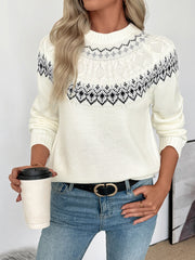 Pullover Long-Sleeved Crew Neck Sweater InsStreet