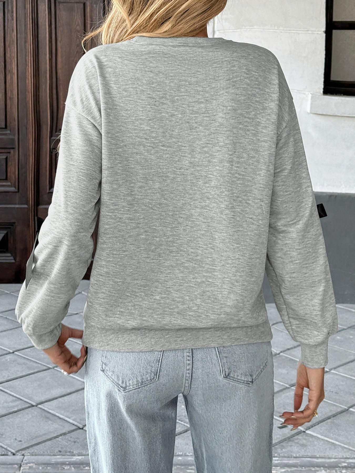 Grey Sweatshirt With Bow InsStreet