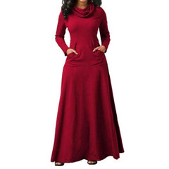 Warm High Collar Women Long-sleeved Dress InsStreet