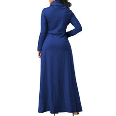 Warm High Collar Women Long-sleeved Dress InsStreet