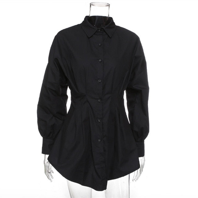 Women Long Sleeve Mini Shirt Dress InsStreet