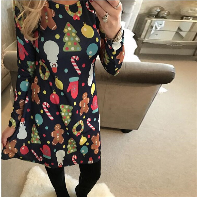 Long Sleeve Cute Christmas Dresses InsStreet