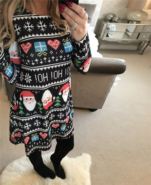 Long Sleeve Cute Christmas Dresses InsStreet