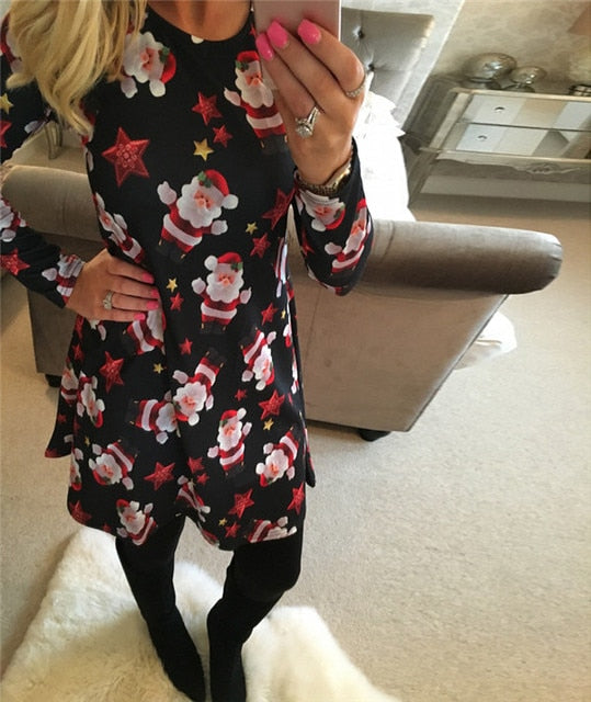 Long Sleeve Cute Christmas Dresses InsStreet