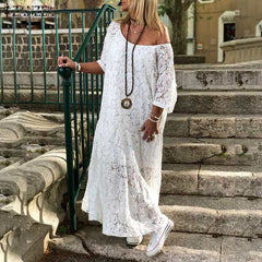 Maxi Long Summer O Neck Dress InsStreet