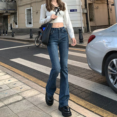 Elastic Fashion Boyfriend Style Denim Pants InsStreet