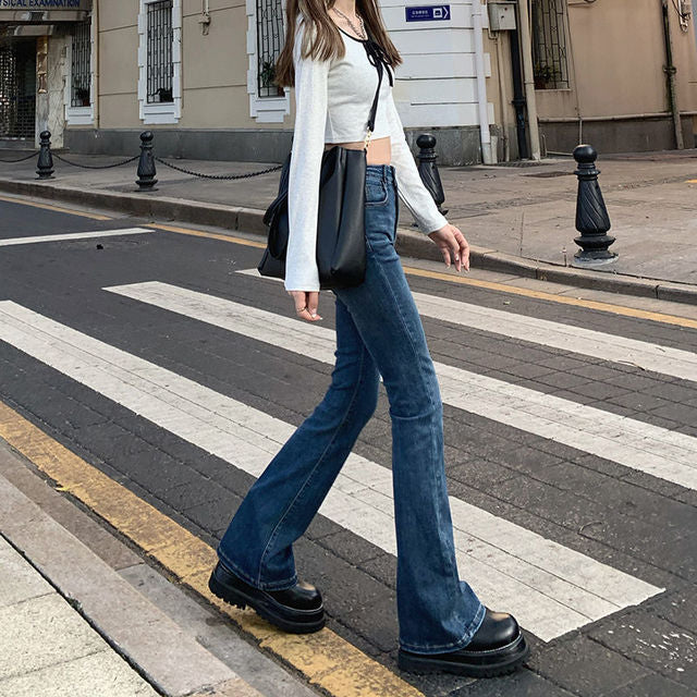 Elastic Fashion Boyfriend Style Denim Pants InsStreet