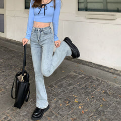 Elastic Fashion Boyfriend Style Denim Pants InsStreet