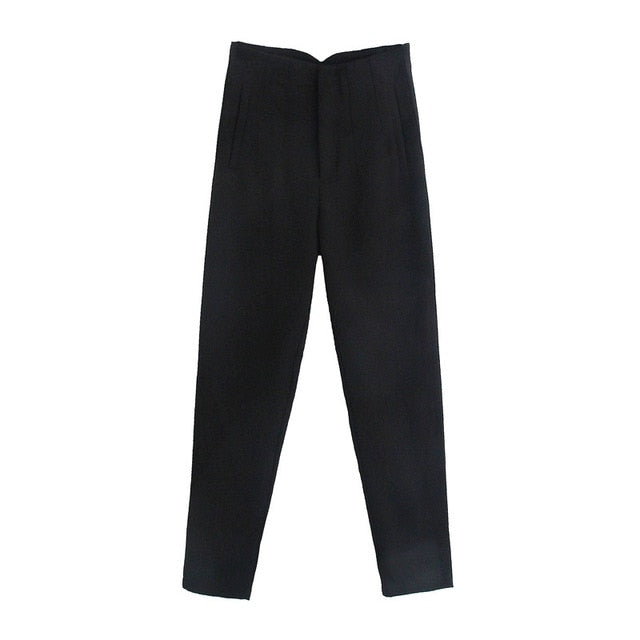 Chic Button Zip Elegant Pink Casual Pants InsStreet