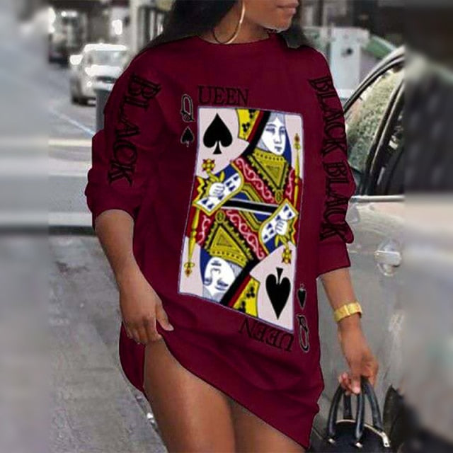 Street Style Casual Poker Pattern Dresses InsStreet