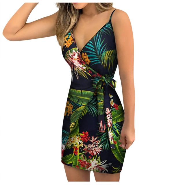 Chic Fashion Flower Print Mini Dress InsStreet