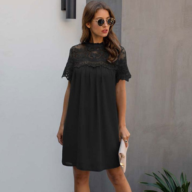 Lace  Loose Elegant Midi Dresses InsStreet