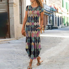 Short Sleeve Bohemian Long Dresses InsStreet