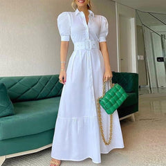 Vintage Puff Sleeve Party Maxi Dress InsStreet