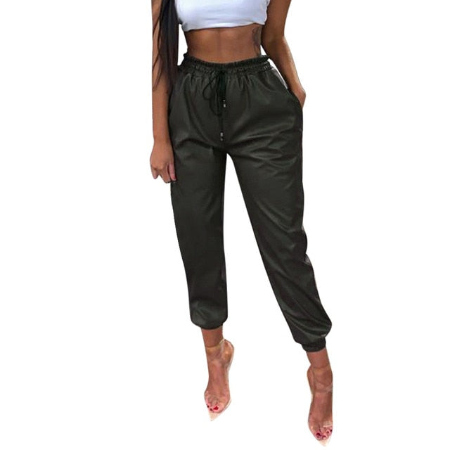 Leather Harem Camo Pants InsStreet