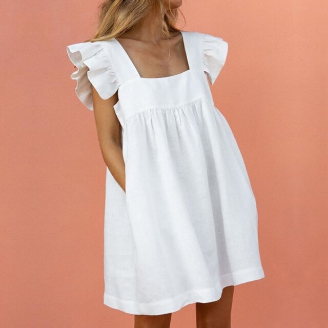 Elegant Butterfly Sleeve Beach Party Dress InsStreet