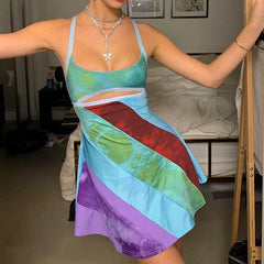 Sexy Cutout Colorful Y2K Mini Dress InsStreet