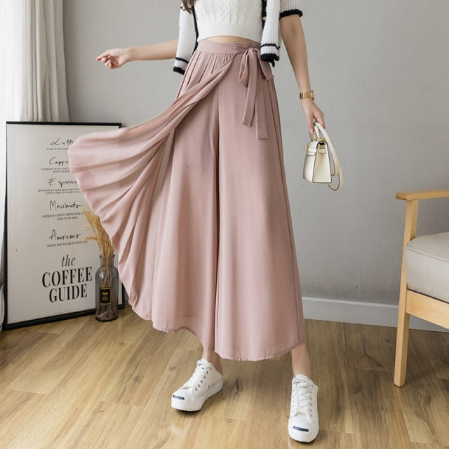 Pleated Chiffon Plus Size High Waist Skirt InsStreet