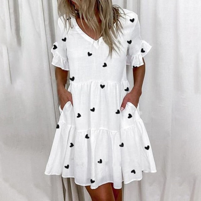 Short Sleeve Floral Print Dress InsStreet