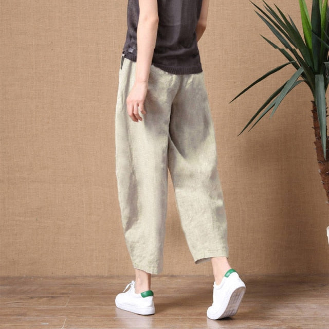 Elastic Waist Vintage Lady Loose Casual Pants InsStreet