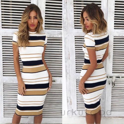 Casual Sleeveless O Neck Bodycon Dress InsStreet