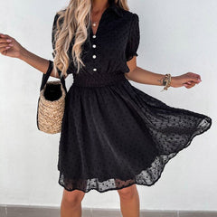 Elegant Crochet Lace Patchwork Flower Dress InsStreet