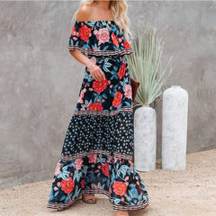 Long Floral Print Casual Elegant Party Dresses InsStreet