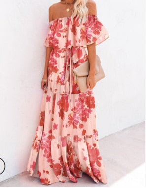 Long Floral Print Casual Elegant Party Dresses InsStreet