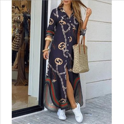 Long Sleeve Shirt Denim Long Dress InsStreet