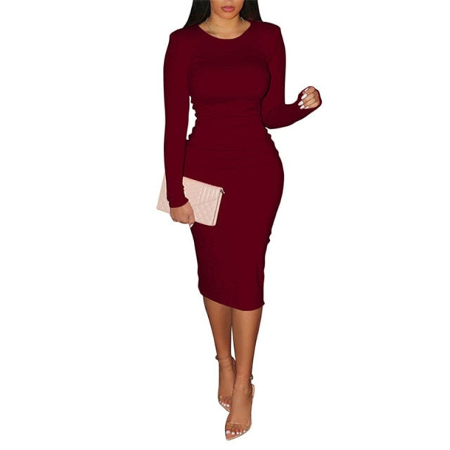 Sexy Club Elastic Elegant Pencil Dresses InsStreet