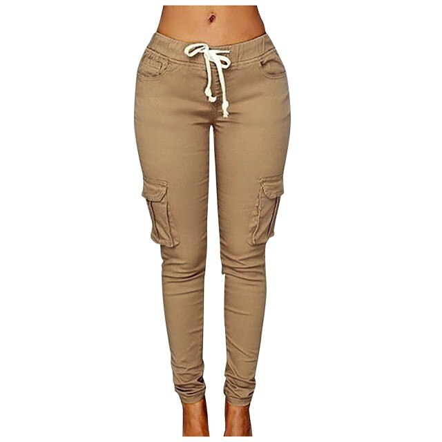 High Waist Elastic Joggers Lace-up Trousers InsStreet