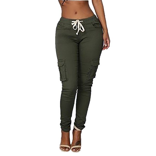 High Waist Elastic Joggers Lace-up Trousers InsStreet