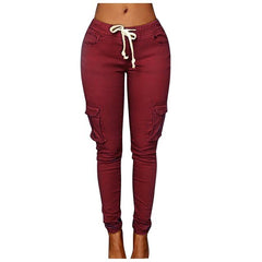 High Waist Elastic Joggers Lace-up Trousers InsStreet