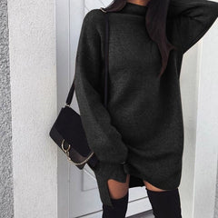 Fashion Turtleneck Elegant Lady Mid-length Dress InsStreet