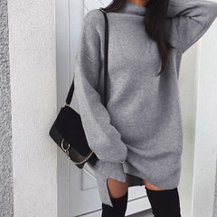 Fashion Turtleneck Elegant Lady Mid-length Dress InsStreet