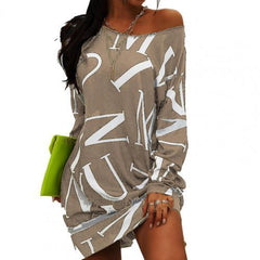 Loose Casual Streetwear Long Sleeve O Neck Dress InsStreet