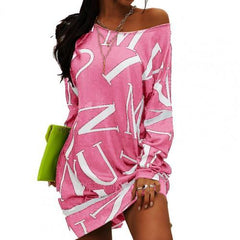 Loose Casual Streetwear Long Sleeve O Neck Dress InsStreet