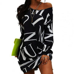 Loose Casual Streetwear Long Sleeve O Neck Dress InsStreet