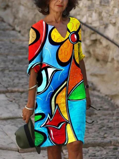 Large Big Printed Boho Casual Party Elegant Dresses InsStreet