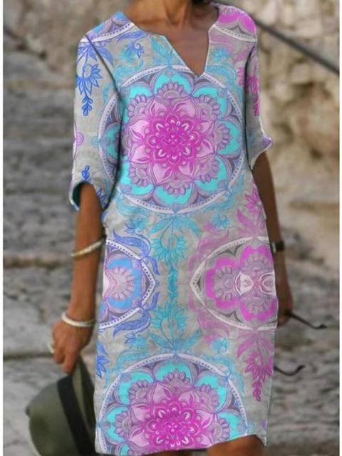 Large Big Printed Boho Casual Party Elegant Dresses InsStreet