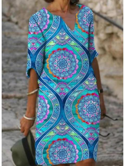 Large Big Printed Boho Casual Party Elegant Dresses InsStreet