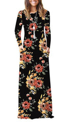 Floral Empire Pleated Maxi Casual Long Dresses InsStreet