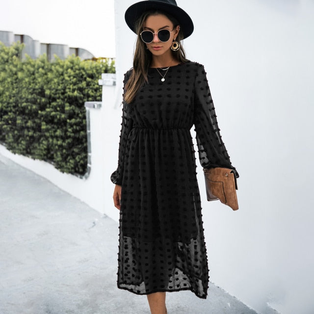 Elegant Casual Chiffon Party Vintage Midi Dresses InsStreet