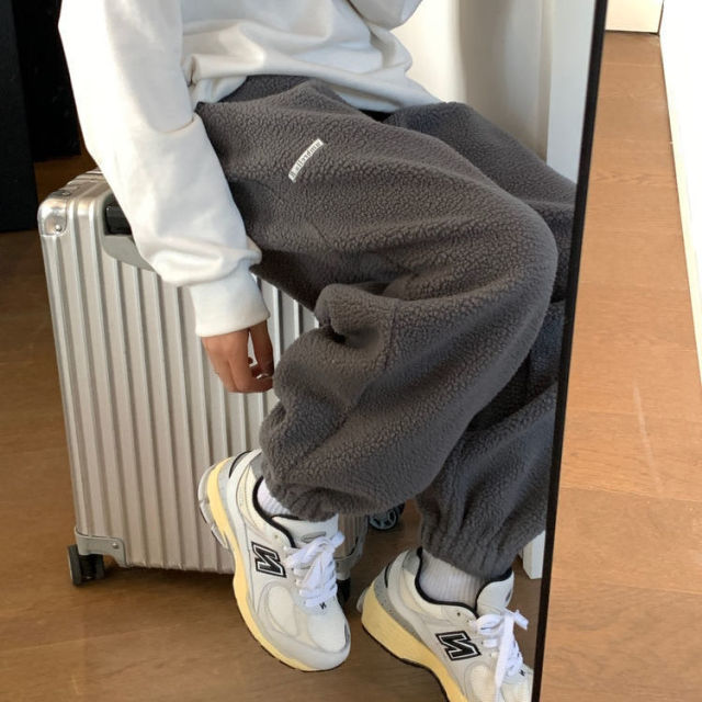 Hip Hop Gray Fleece Harem Pants InsStreet